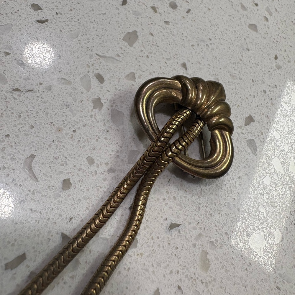 Vintage Gold Double Rope Curtain Brooch - Picture 2 of 9